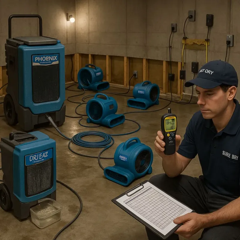 Structural Drying and Dehumidification process in Mendon, MA